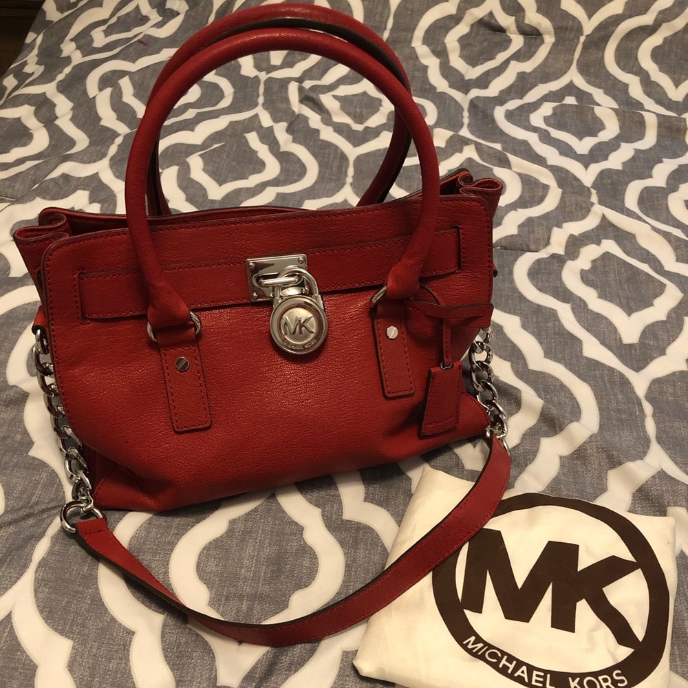 Michael Kors Small Classic Red Hamilton Bag